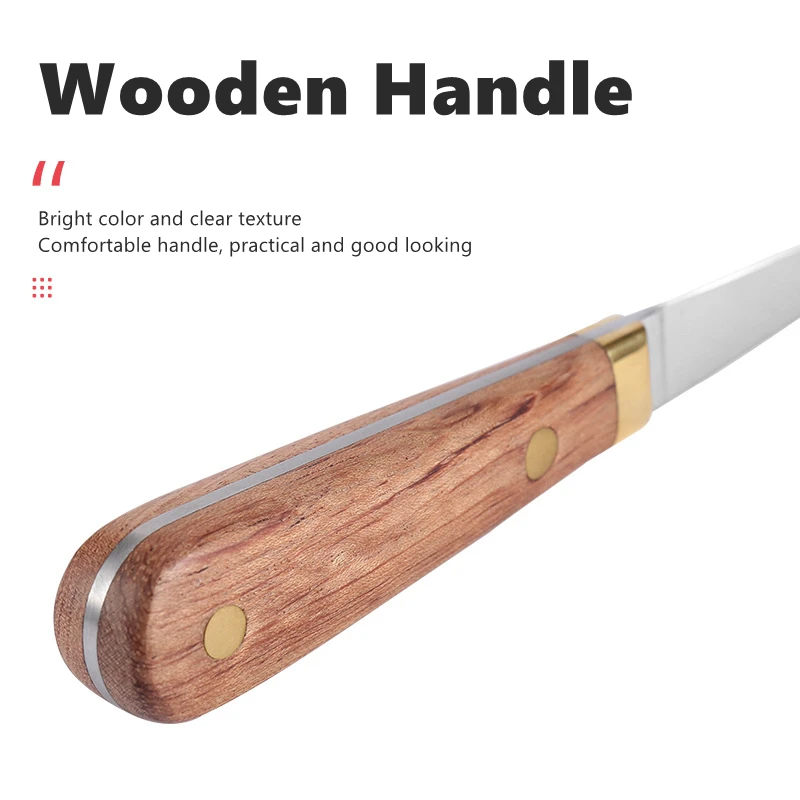 Manjia Custom Logo Premium Oysters Opener Wood Handle Stainless Steel Seafood Tool Paddy Oysters Shucker Open Shucking Knife