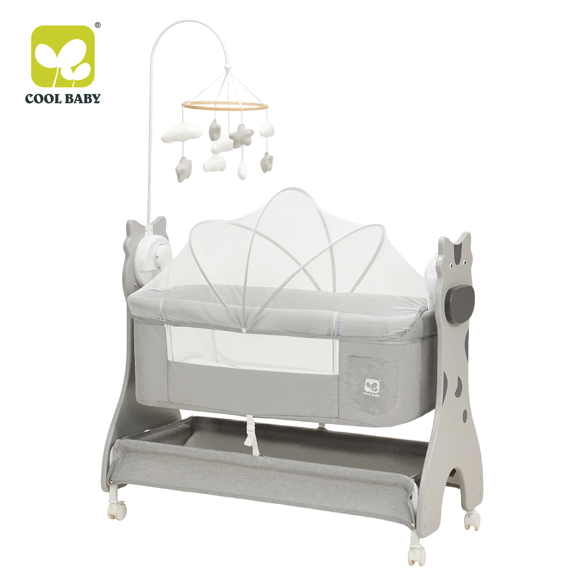 D1528 Cool Baby Baby Electric Automatic Swing Cradle With APP Control and Co-sleeping Function