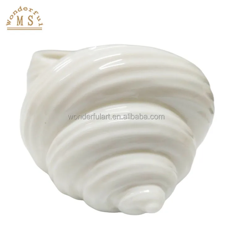 Ceramic porcelain snail shell seashell shape candle holder gift tea light conch holder desktop decoration