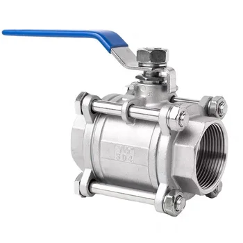 [Stock]2 1/2in DN65 316 high quality chemical oil pipeline systems stainless steel 3PC floating threaded ball valve