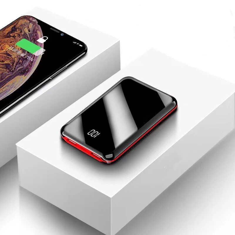 Портативное зарядное устройство 30000 мА портативное зарядное устройство 2 USB зеркальный экран мини портативное зарядное устройство 10000 мА внешний аккумулятор для смартфона