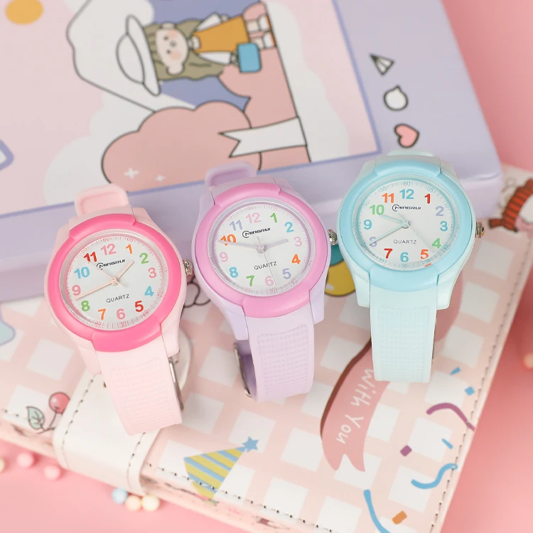 Mingrui Manufacturer Wholesale Unique Brand Sport Wrist Watches Kids  Cartoon Quartz Waterproof Watches for Girls Boys