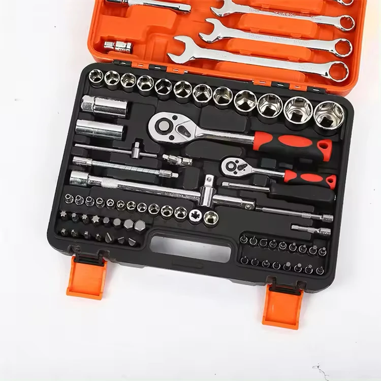82 Pieces Repair Hand Tools Automotive Mechanic Tool Box 82pcs Drilling Machines Ratchet Wrench Socket Tool Kit Set