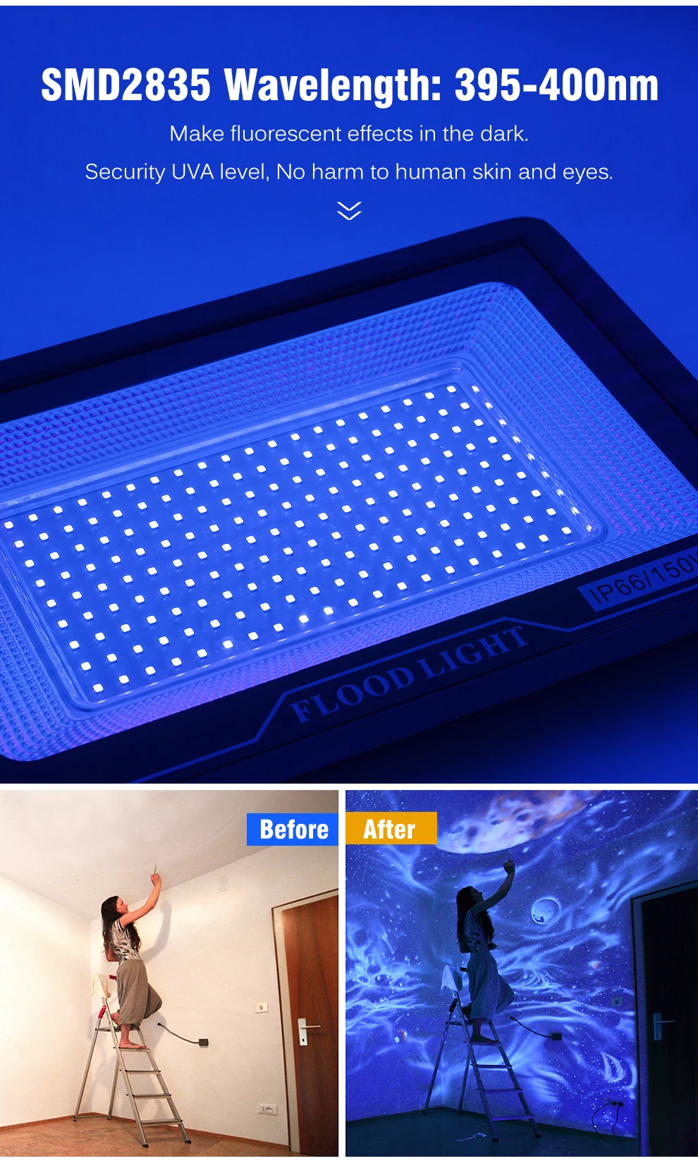 Projecteur led étanche uva éclairage de sécurité extérieur_voghion.com