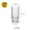 Vaso de cristal apilable con textura de puntos, transparente, 340 ml