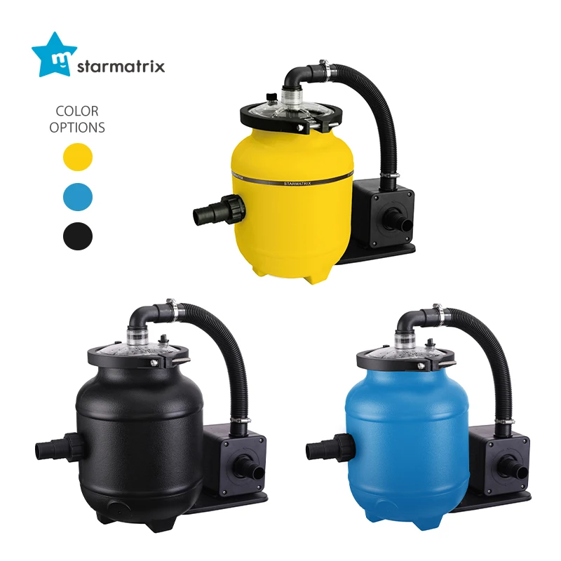 STARMATRIX 800-Gallon Sand Filter with EZ CLEAN 200 Swimming Pool Water Filters Balls Filtration System for Pool Cleaning