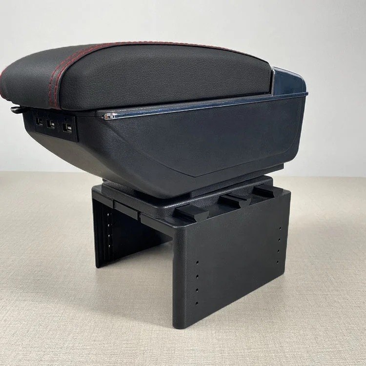 Universal Leather Car Armrest Central Store Content Storage Box With USB Charger Center Console Armrests Box