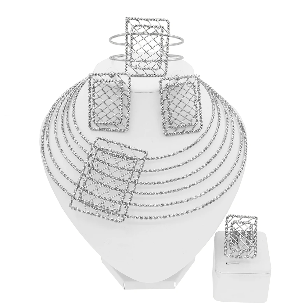 Zhuerrui Brazilian Gold Luxury Jewelry Set Choking Necklace Bracelet Earrings Ring Jewelry Set