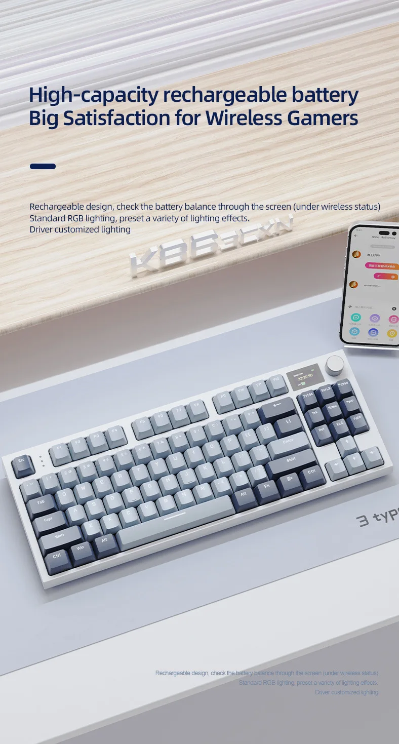 K86 Wireless Mechanical Keyboard - Multi-Key Anti-ghosting