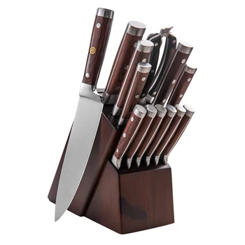 RUITAI Hot sales forged 430 steel kitchen 5 pieces pakkawood japanese kitchen knives set