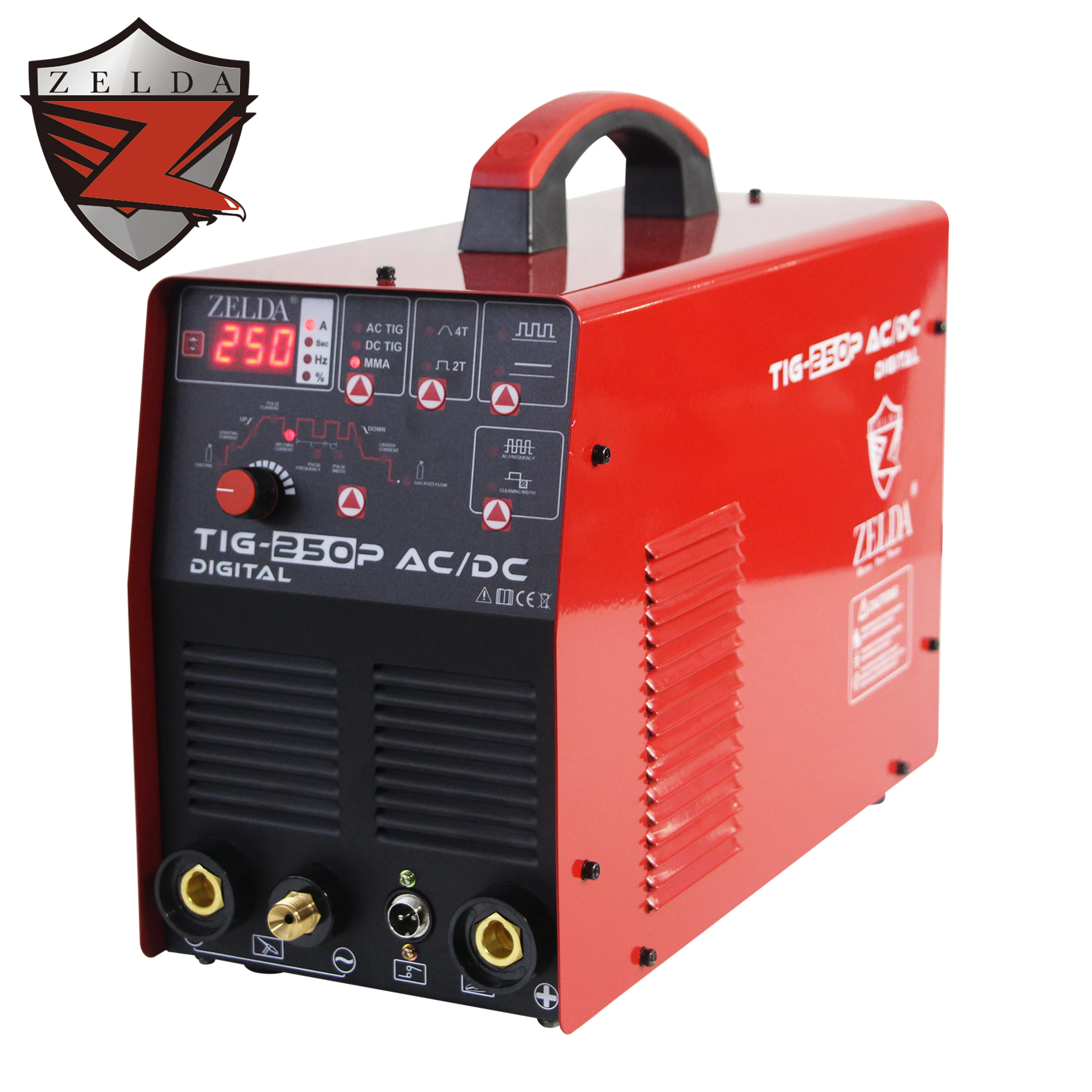 ZELDA Hot Start 3 in 1 Gas Pulse TIG Welding Machine Used Aluminum Stainless Alloy Steel 220v Inverter Ac Dc 2T/4T TIG Welders