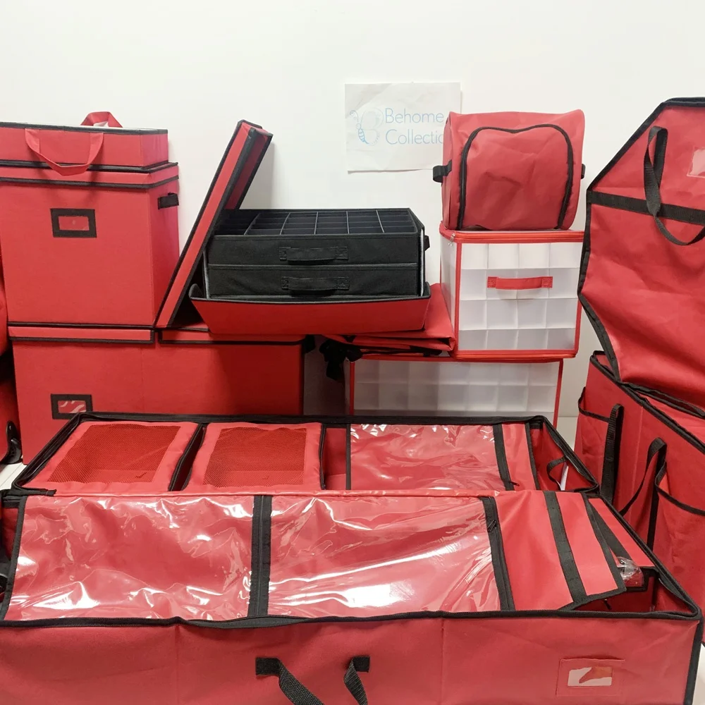 Collapsible Gift Wrap Storage Fabric Boxes Bins for Livingroom