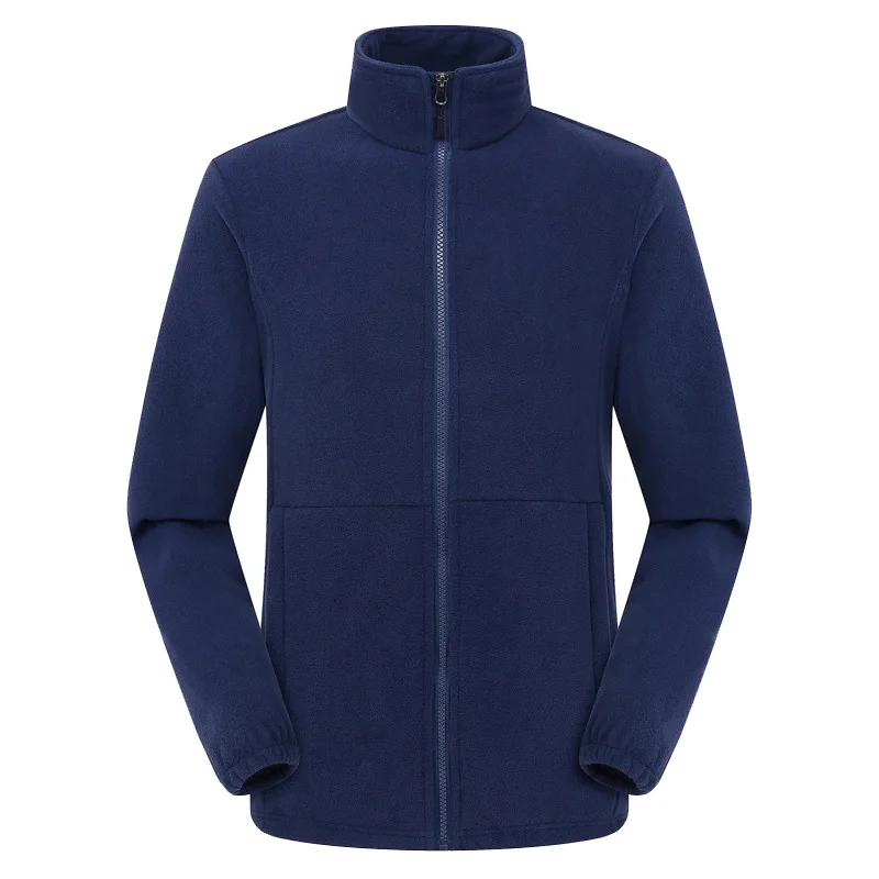 OEM Custom Design Embroidery Logo Reversible Windproof Warm Microfiber Men Winter Polar Fleece Jacket