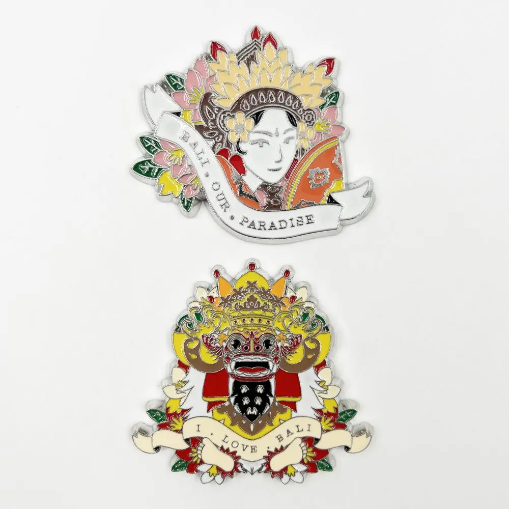 Custom Metal Srafts Fridge Magnets Creative Travel Souvenirs Gifts Bali Architectural Design 3D Zinc Alloy Durable Wholesale