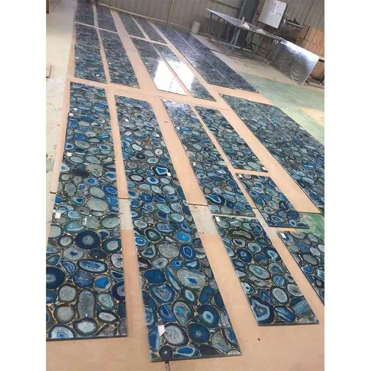 product blue agate stone semi agate stone for countertops  bar tops kitchen tops desktop-2