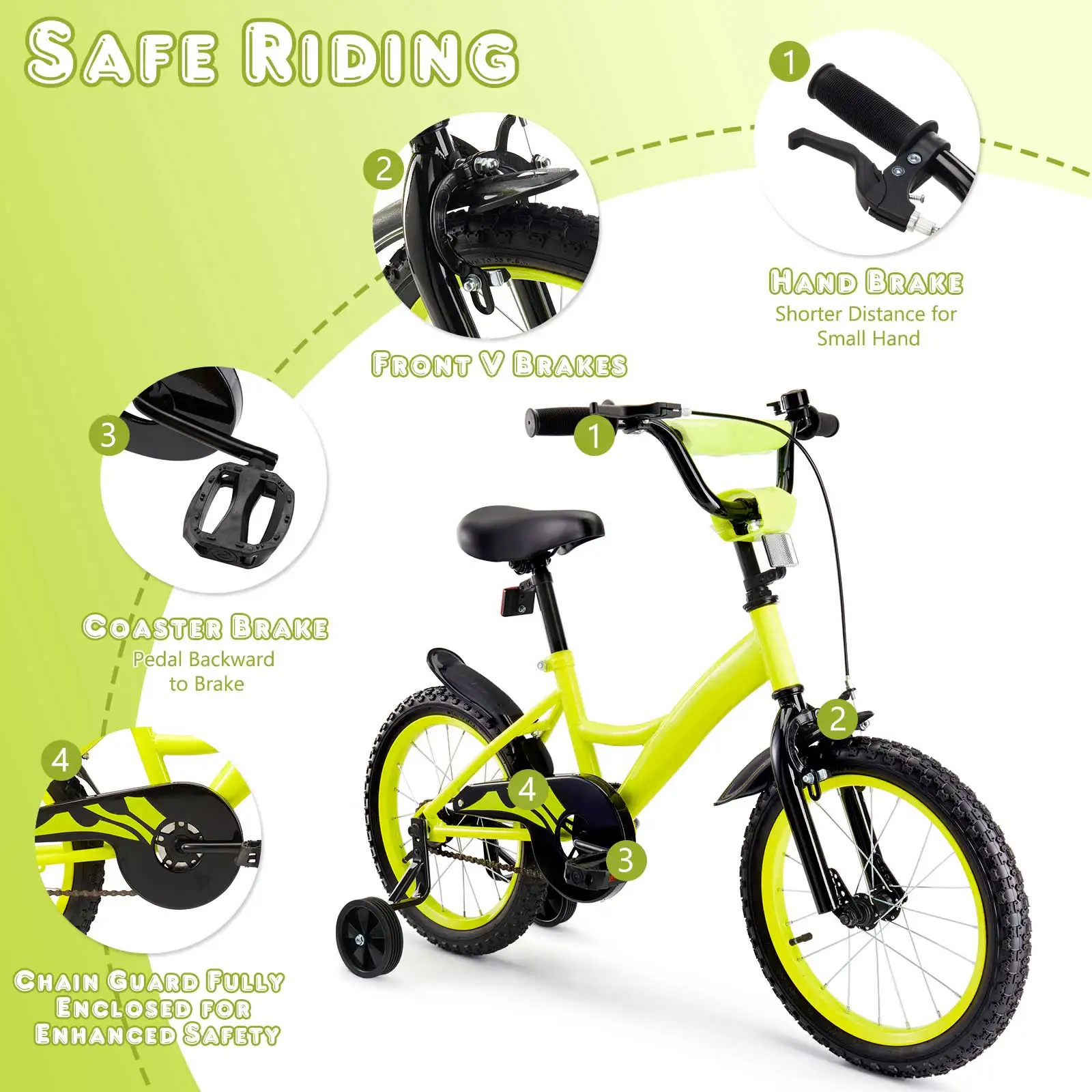 product 2025 high quality kids bicycle with 14 16 18 steel frame single speed  rear pedal brake easy  safe design for boys  girls-2