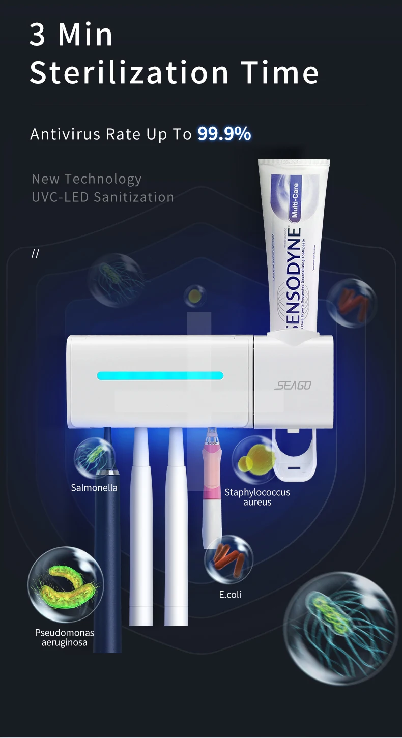 2024 лучший новый OEM/ODM индивидуальная торговая марка USB зарядка ультразвуковая вибрационная светодиодная зубная щетка Ультрафиолетовый стерилизатор для семьи