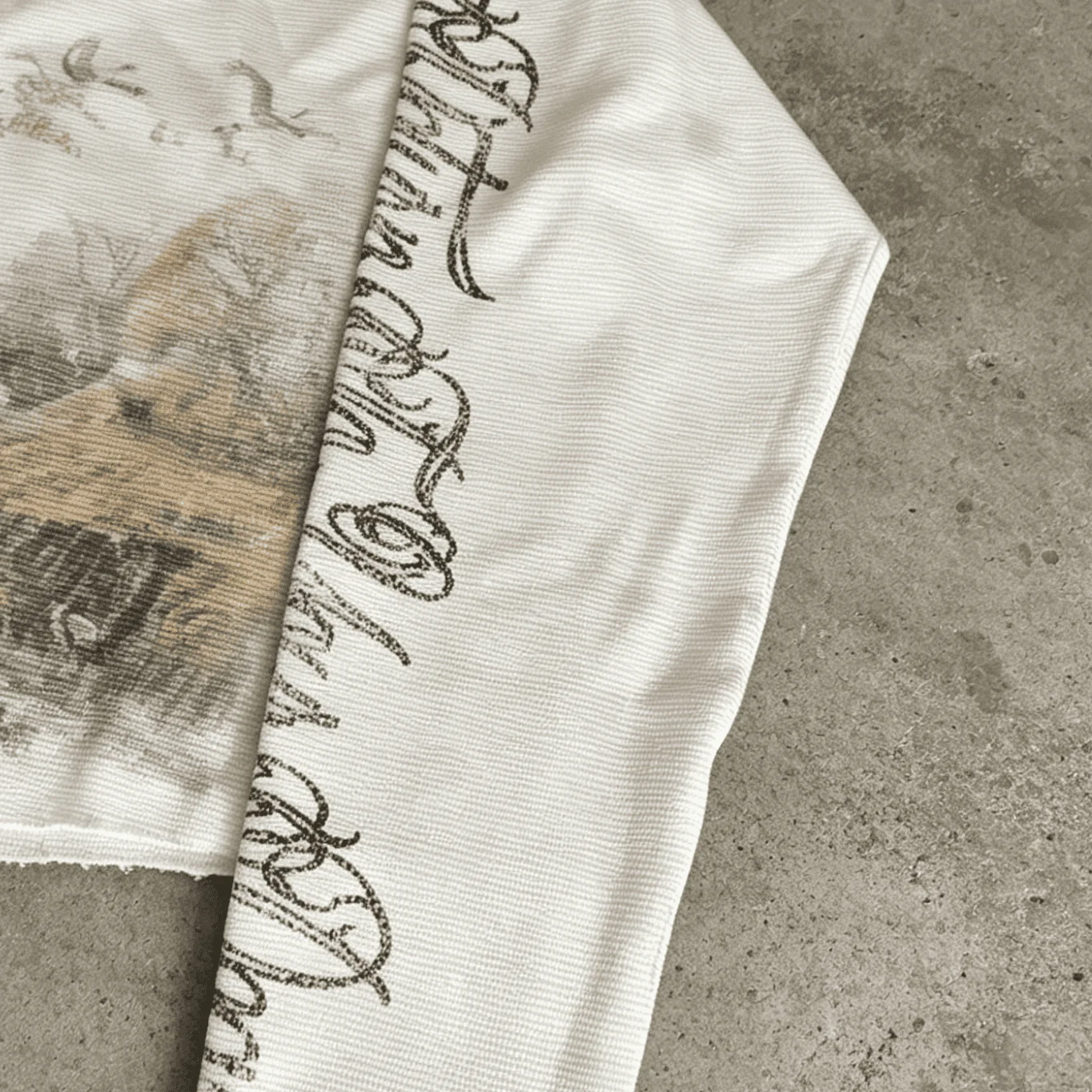 Custom Streetwear Round Neck Embroidery Print Crop Top Waffle Knit Thermal Distressed Acid Wash T-shirt Long Sleevet Shirt Men gallery 2