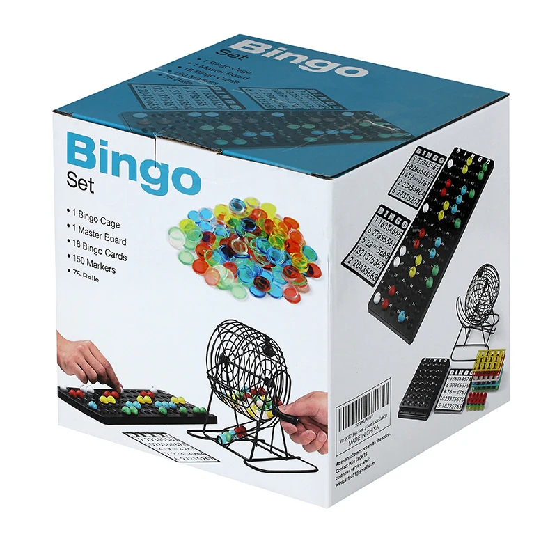 Набор для игры в бинго металлическая клетка набор из 75 шариков вращающийся 6 карт игрушки детей семейные карточные