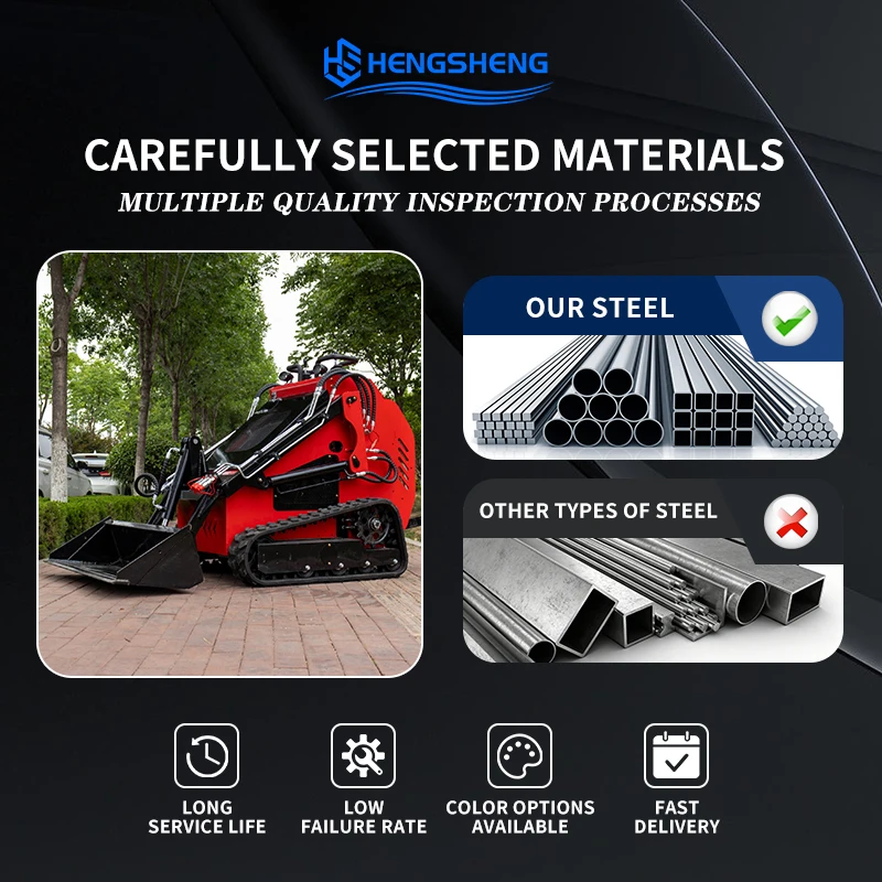 CE/EU/EPA HS382T Skid Steer Loader Crawler-type RATO Gasoline Engine 380Kg LIfting Force China Factory Construction Site bobcat