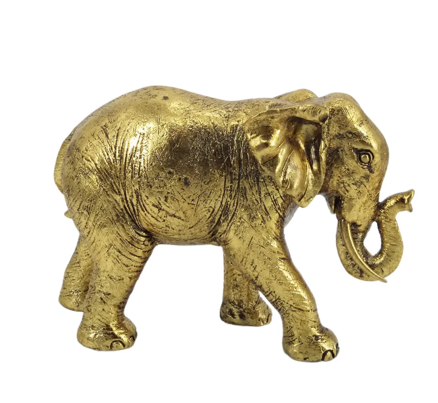 Luxury Golden Diamond Resin Statue Elephant Figurines Home Decorative ...