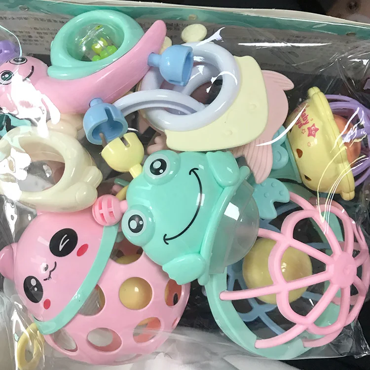 Оптовая продажа, подарок 2024, новая милая игрушка-колокольчик, пластиковые погремушки для младенцев, игрушки для прорезывателя, Набор погремушек для ребенка