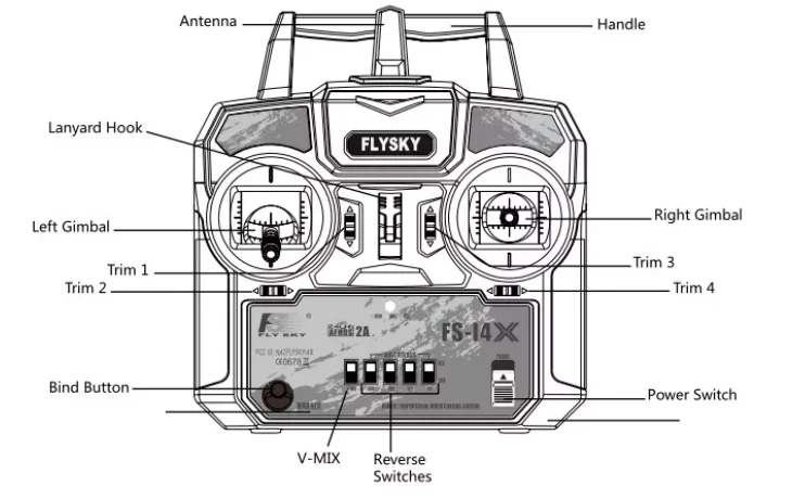 Flysky Newest FS-i4X 4CH 2.4G RC Transmitter FS-A6 Receiver for DIY Drone I4X transmitter