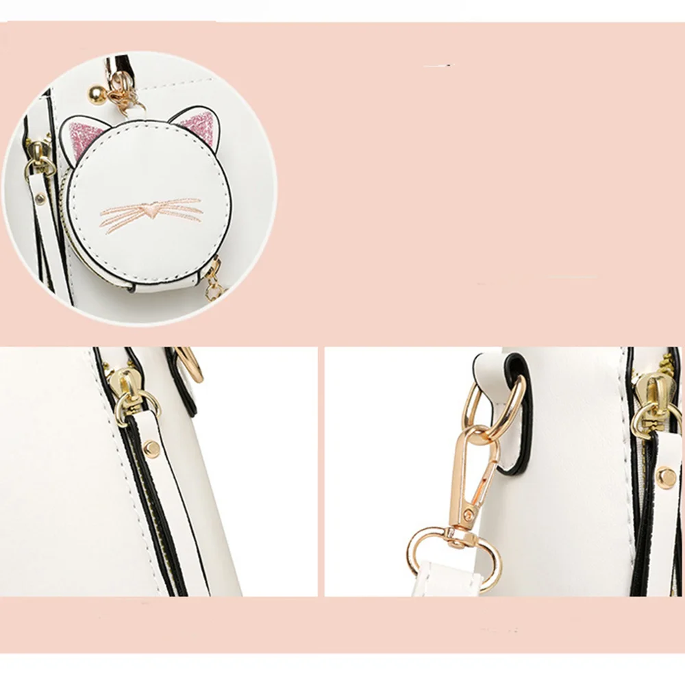 KBW258 Female Solid Color Single Shoulder Crossbody Women Bag Cat Pattern Tide Fashion PU Leather Women Tote Bag Ladies Handbag