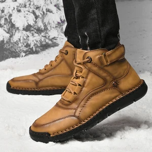 Retro Lace-up High-top British Style Fashionable Trendy Shoes Non-slip Wear-resistant Work Shoes Waterproof Men's Martin Boots