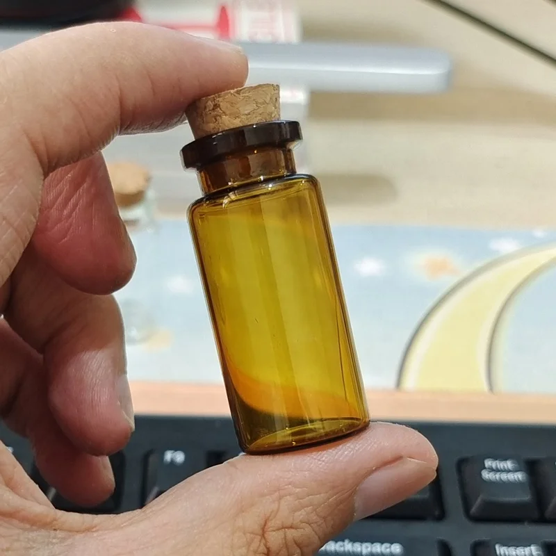 Empty 5ML 8ML 10ML 14ML 16ML 20ML Cute Clear Glass Bottle with Cork Stopper  Empty Small Spice Bottles Jars DIY Crafts Vials