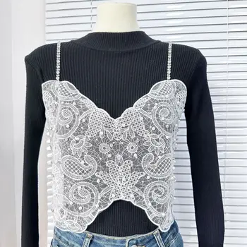 Clothing Accessories Lace Embroidery,Pearl Suspender Decoration,DIY Decor Sexy Underwear Corset Lace
