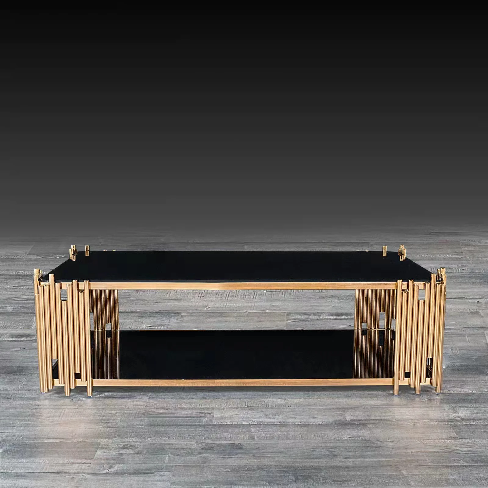 Modern Design Rectangle Shape Glass Top Coffee Table Metal Stainless Steel Base Centre Table Sets Center Living Room Furniture