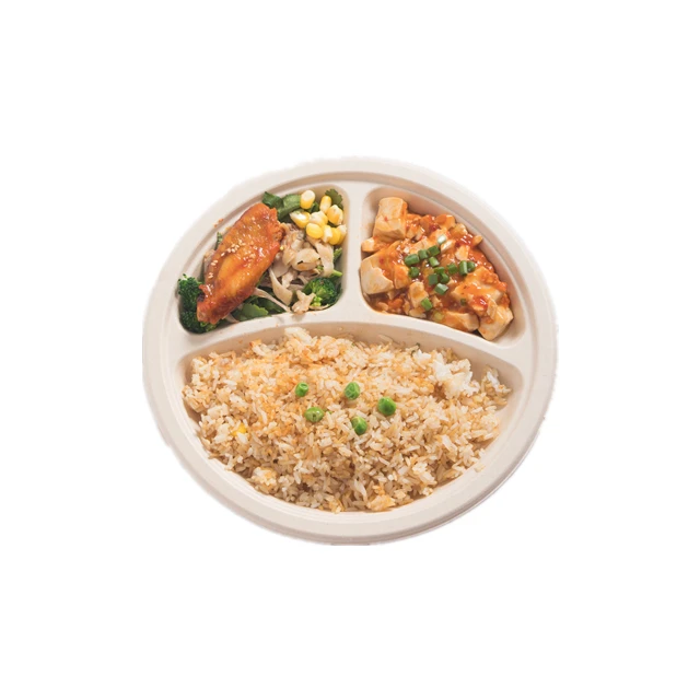 ECO-Friendly Extra Strength White Bagasse Cake Plates Biodegradable and Disposable