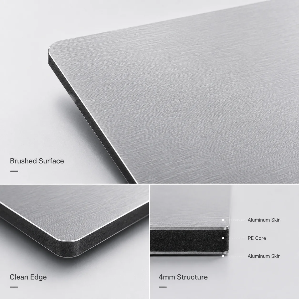 Alucobond Silver Brushed Acp  Aluminum Composite Panel for Building Decoration