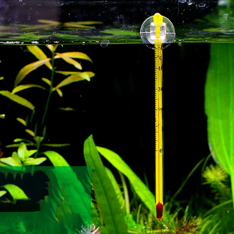 Glass Aquarium Thermometer with Suction for Fish Tank