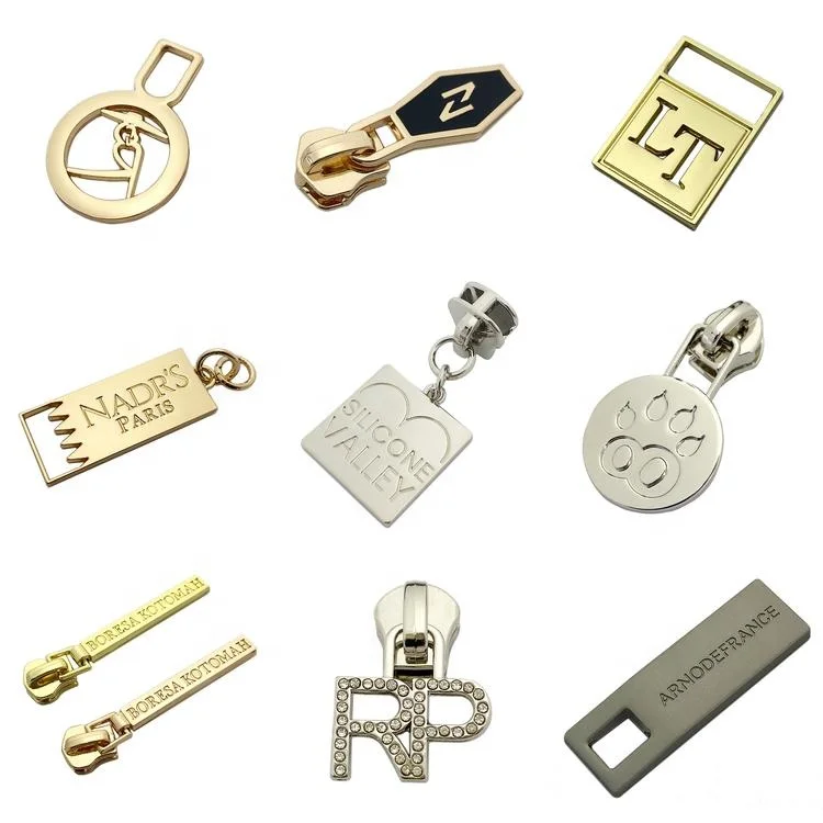 Personalized Custom 3D Gold Metal Zipper Pulls for Handbag/coat