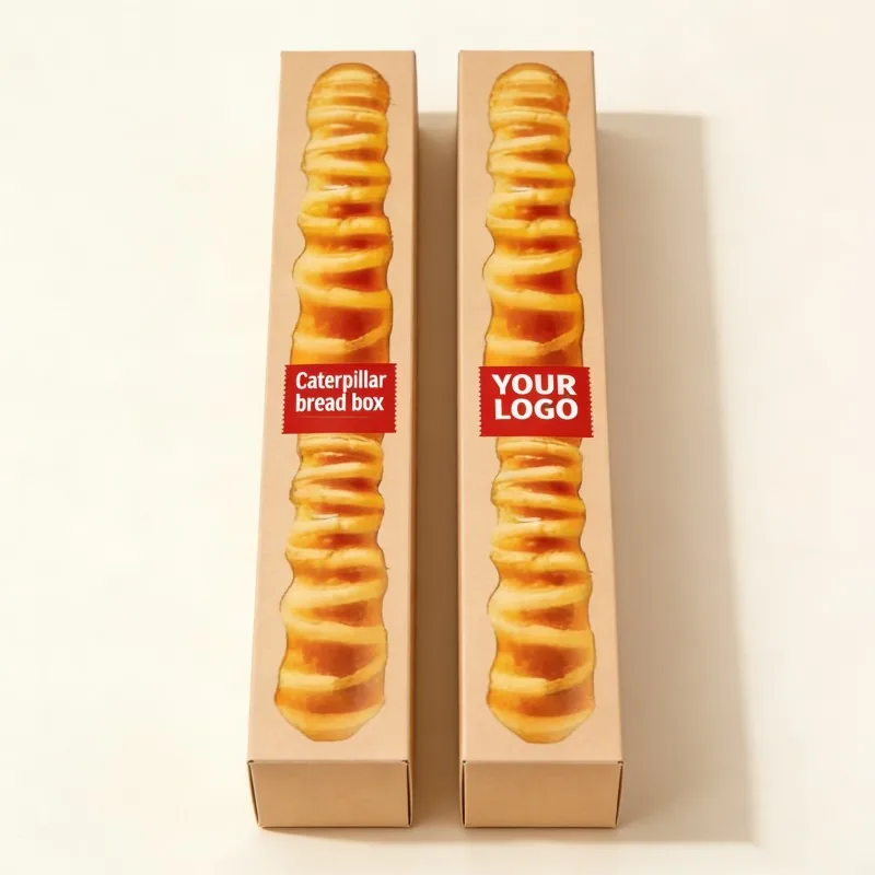 Bocsys papur ar gyfer pacio chips tatws a baguettes Ffrengig ar werth yn swyddogol; bocs papur pren wedi'i chyfaddasu