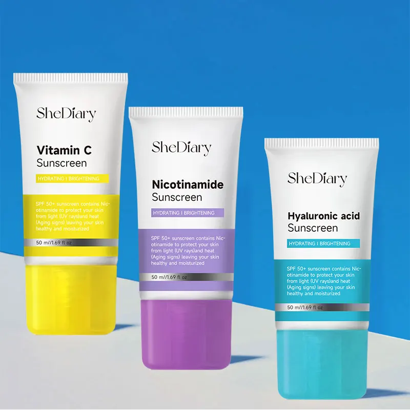 Shediary Nicotinamide Sunscreen SPF50 + PA++ Vitamin C Turmeric Hyaluronic Uv Protection Brighten Sunscreen Cream Set