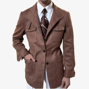 Custom Jacket for Men Full Sleeve Lapel Solid Color Men's Jacket Casual Loose Men's Coat