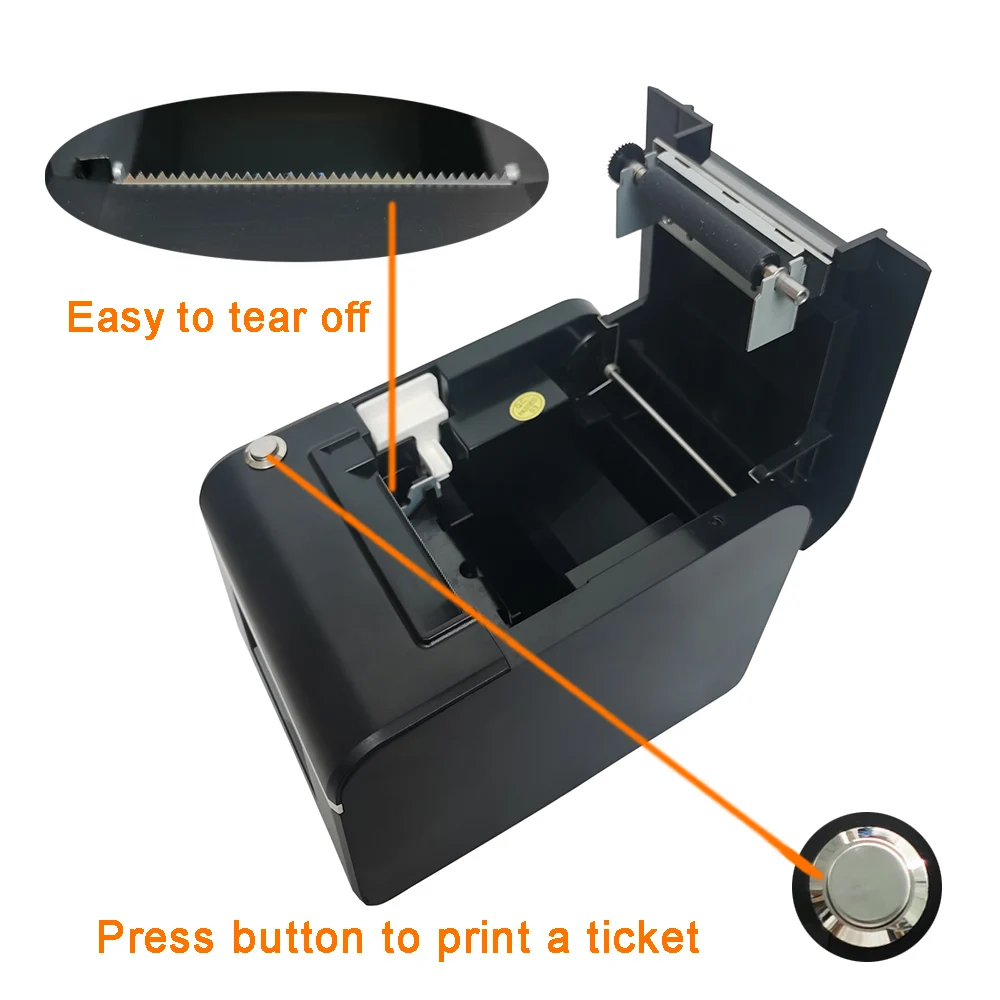 57mm Auto Cutter Thermal Receipt Printer Cash Drawer POS Ticket Label Paper Roll Printer Kitchen Restaurant Hotel Cafe Hospital