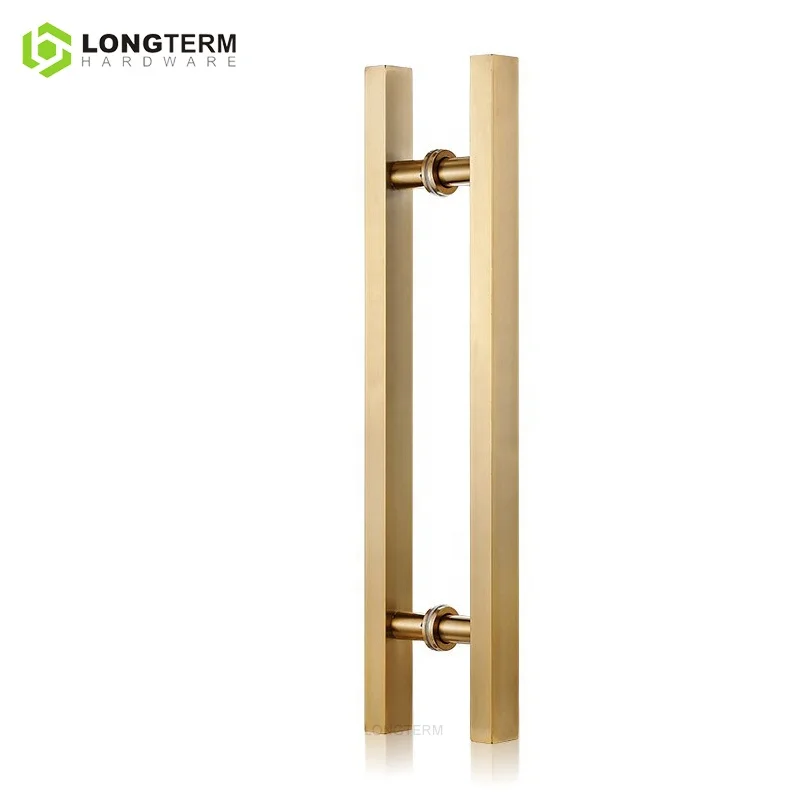 High Quality H-Type Square Stainless Steel Main Entry Sliding Door Pull Modern Double Sided Glass Push Pull Door Handle