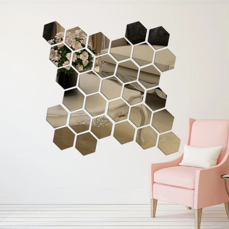 Hexagon Acrylic Mirror Wall Decor - Kalli Art Co.