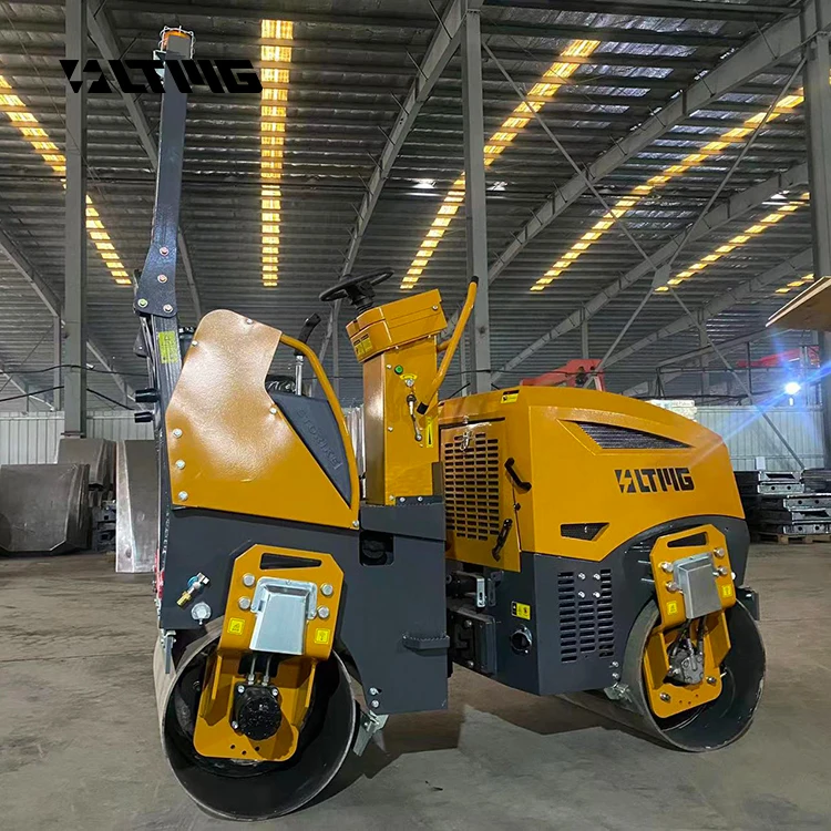 Mini Compactor Double Drum Vibratory Roller 1.5 Ton Road Roller for Sale