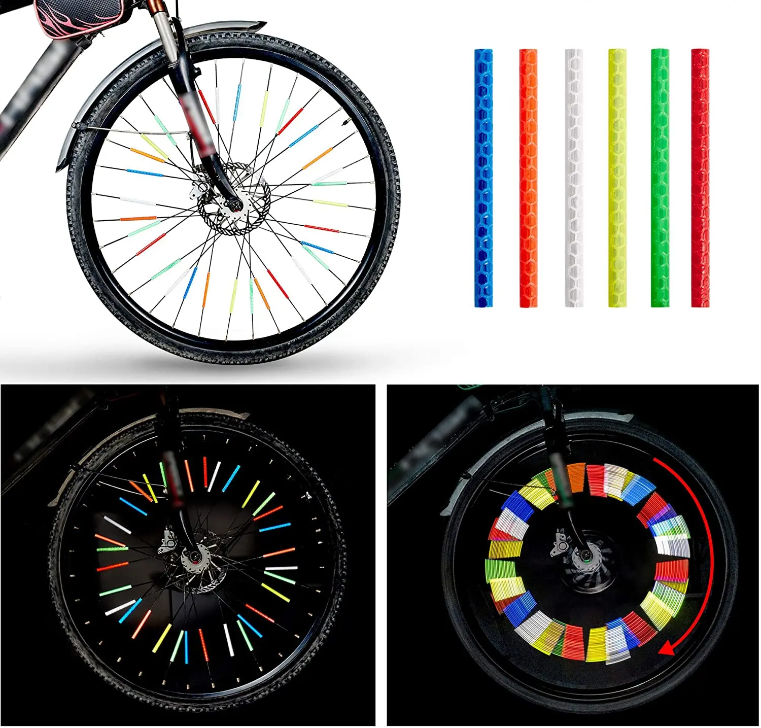 Raggi Riflettenti Per Ruote Bici - Personalizzabili - Confezione Da 12, Vari Colori - Foto 2