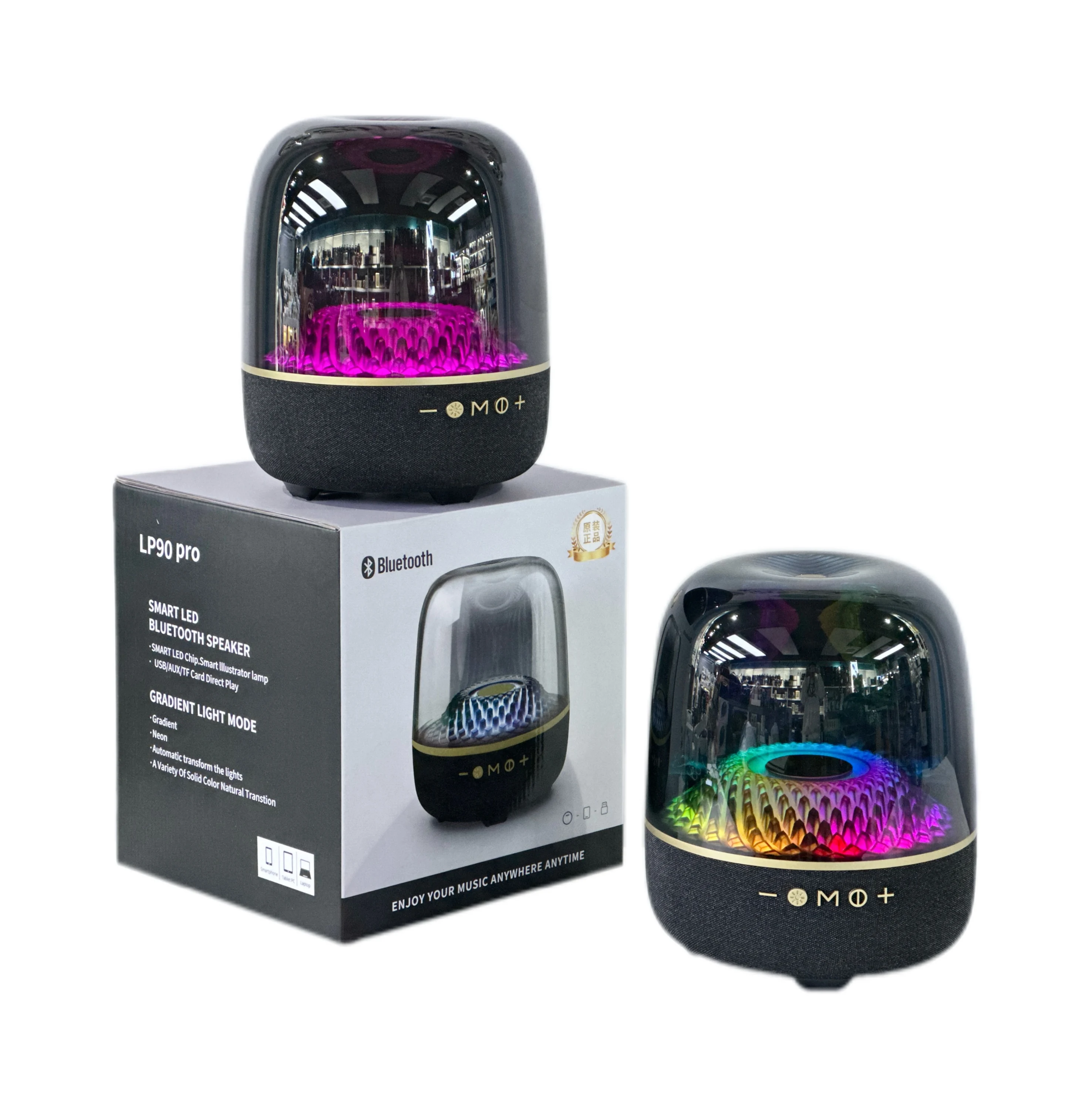 New Arrival LP90 Pro Upgraded RGB Glass Like Smart Speaker with Domestic AI  Voice Assistant and New Generation Subwoofer