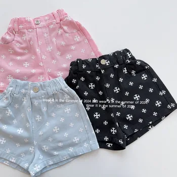 Summer Girls outer wear hot pants 2024 New children toddler loose Western style thin hot shorts