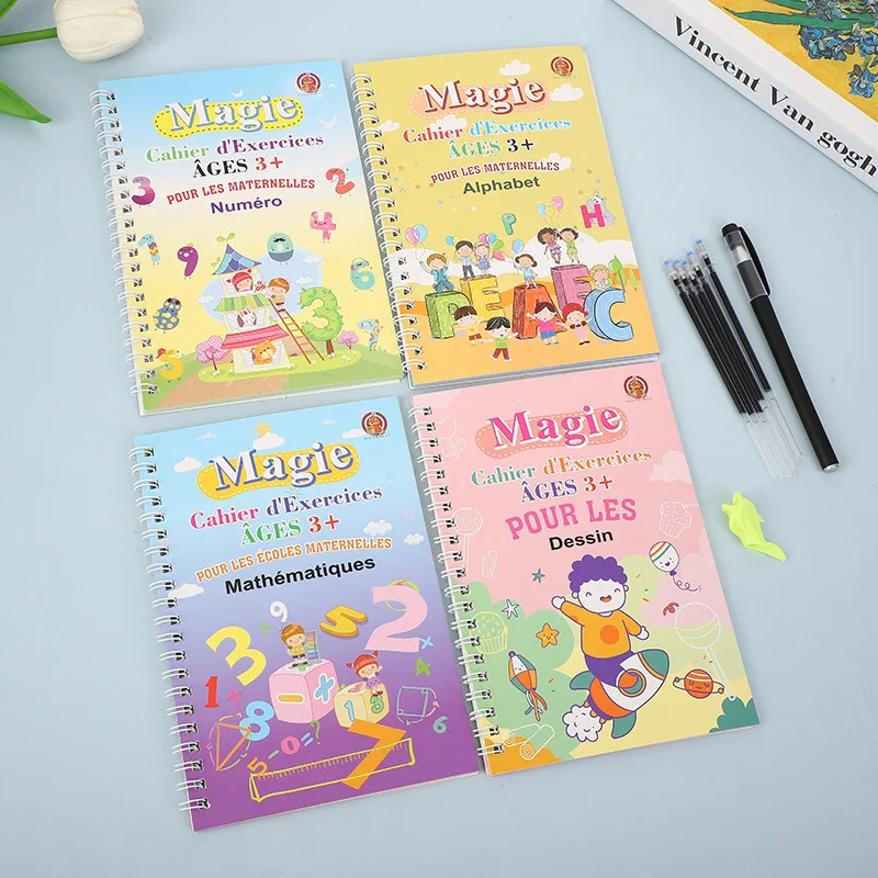 Custom English Spanish French Reusable Handwriting English Magic Book Preschool Children Magical Groove  Magic Notebook supplier