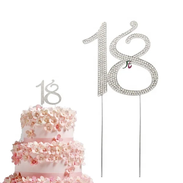 Gold Birthday Number 15 Cake Topper Anniversary Crystal Rhinestones Decorative Cupcake Topper for 15th Birthday Party Supplies