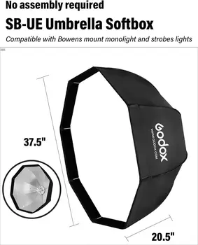 Godox SB-UE 37.5" 95cm Umbrella Octagon Softbox Reflector Kit With Carrying Bag Soft Box Lighting Kit for Photography detail image