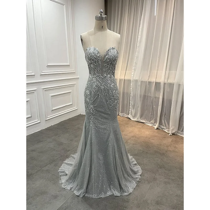 green emerald velvet dress Nude Sparkly Long Sophisticated Formal Dress With Detachable Train